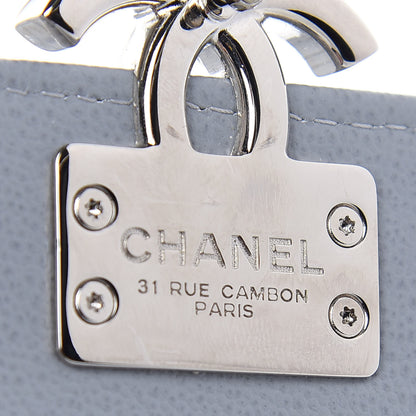 Chanel Grained Calfskin Quilted CC Box Clutch With Chain Grey 6 of 10