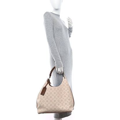 Louis Vuitton LOUIS VUITTON Mahina Carmel Hobo Creme 2 of 10