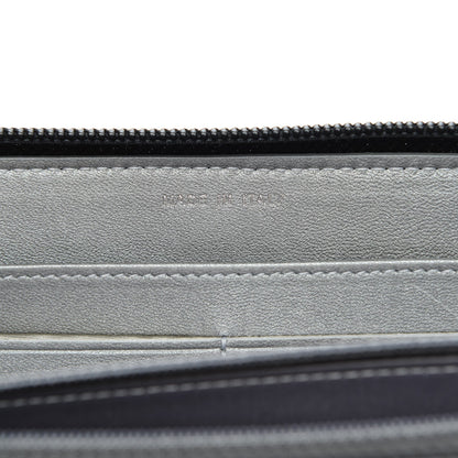Chanel Lambskin Camellia Embossed Large Zip Around Gusset Wallet Black 7 of 8