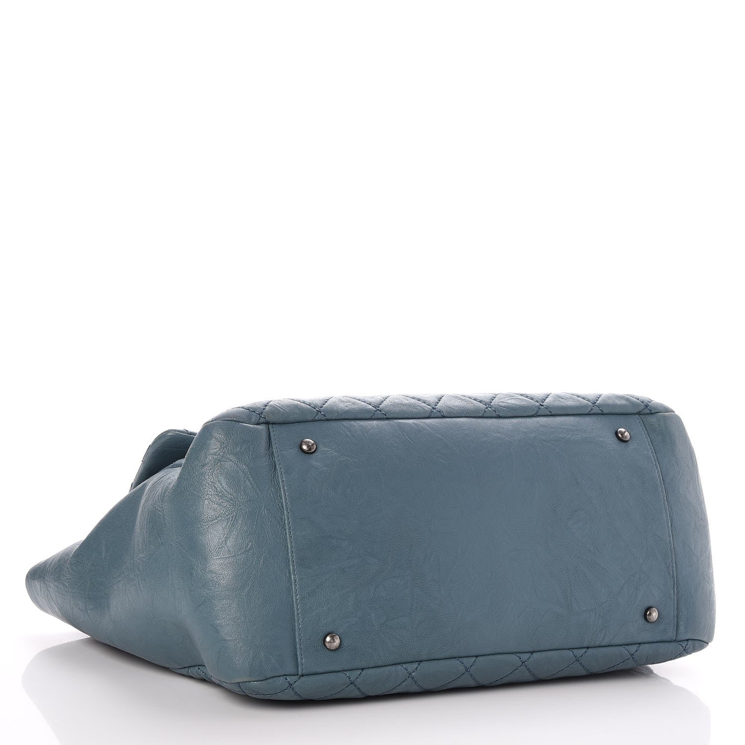 Chanel Washed Lambskin Quilted Flap Tote Blue 4 of 7