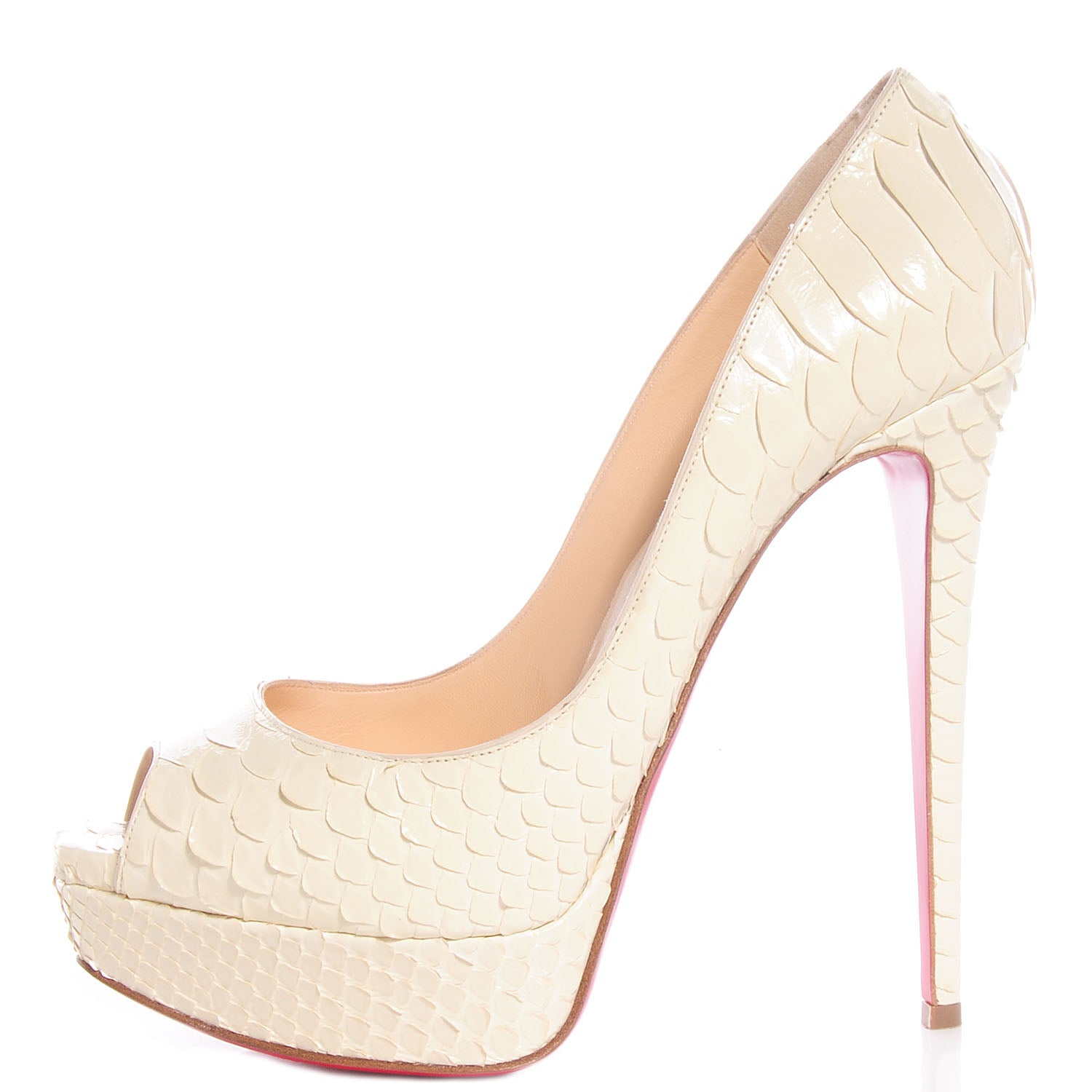 Christian Louboutin Python Lady Peep 150 Pumps Craie 39.5 1 of 6