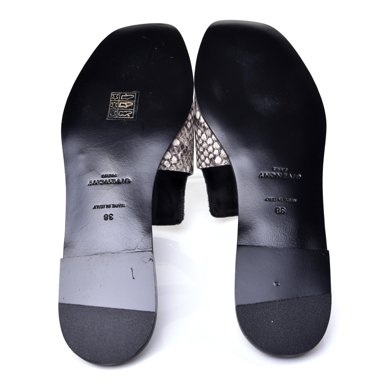 Givenchy Calfskin Python Print 4G Flat Sandals 38 Stone Grey 6 of 11