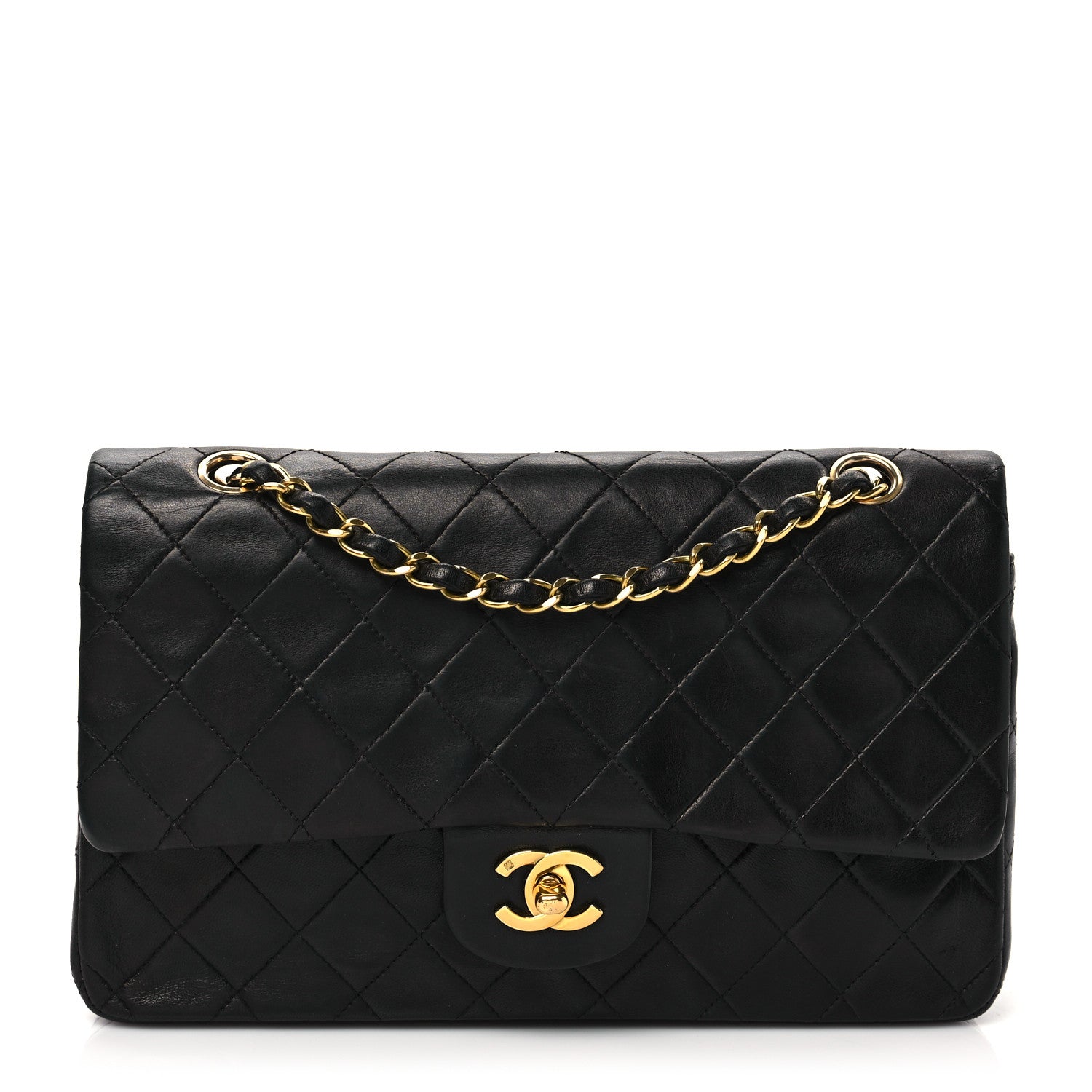 Chanel Lambskin Quilted Medium Double Flap Black 1 of 11