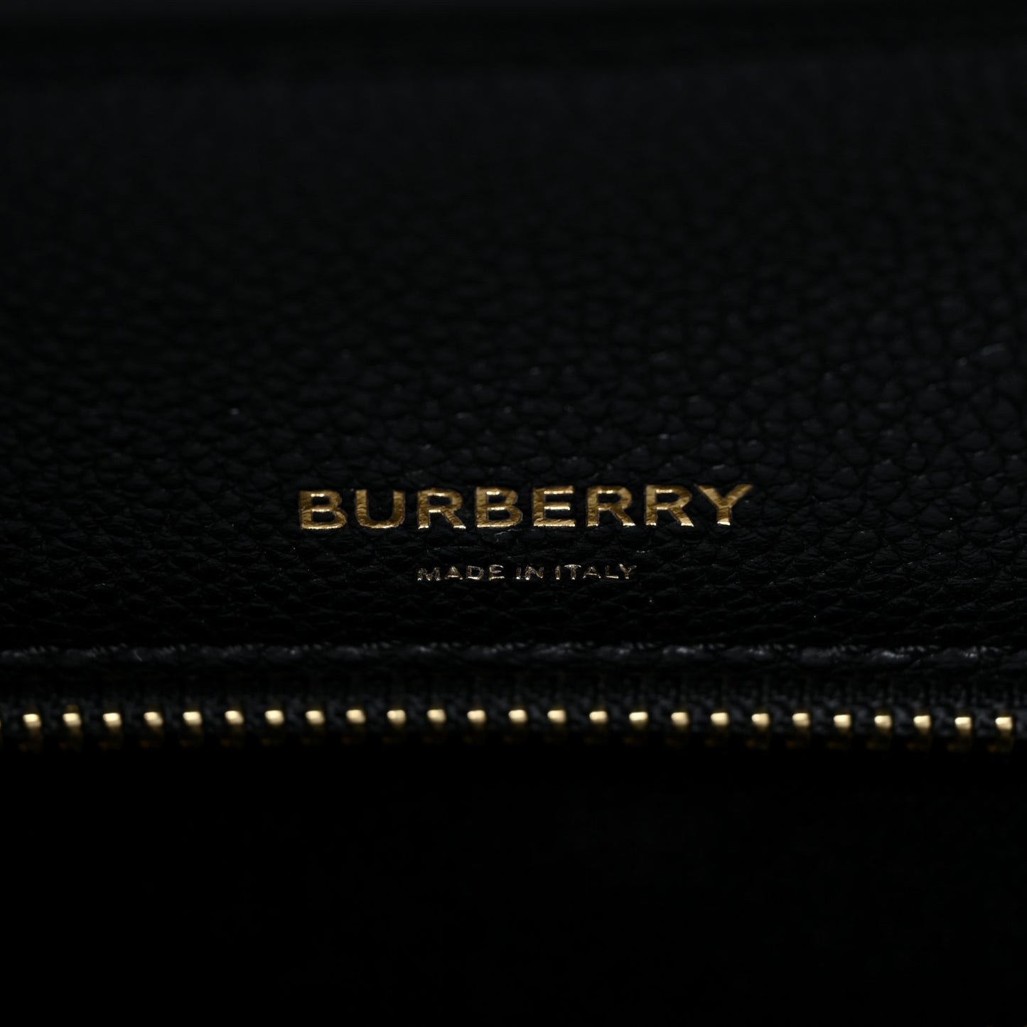 Grainy Calfskin Medium Title Bag Black