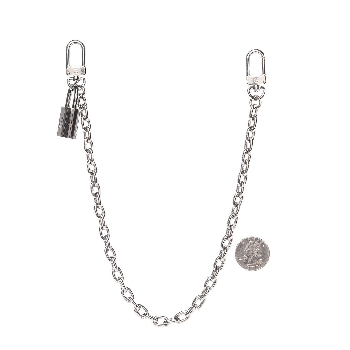 XL Pochette Extender Key Ring Chain Silver