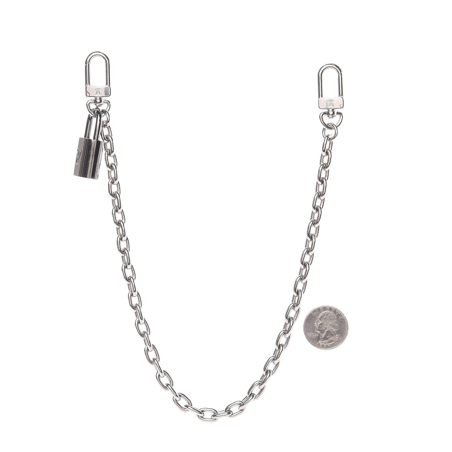 Louis Vuitton XL Pochette Extender Key Ring Chain Silver 2 of 3