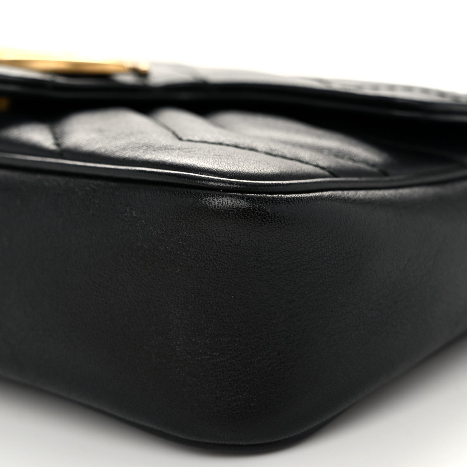 Gucci Calfskin Matelasse Super Mini GG Marmont Shoulder Bag Black 10 of 10
