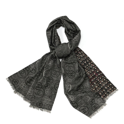 Chanel Cashmere CC Scarf Grey Multicolor 1 of 3