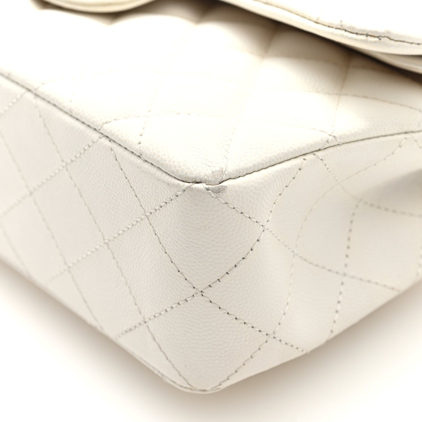 Caviar Quilted Small Double Flap White