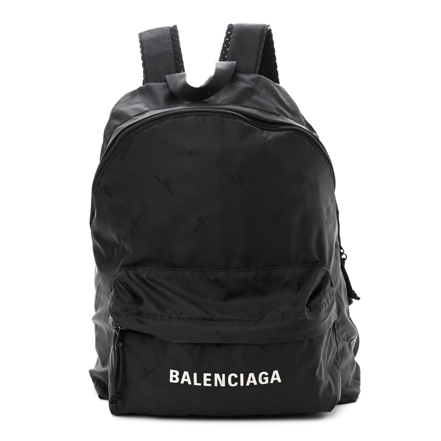 Nylon Allover Logo Backpack Black