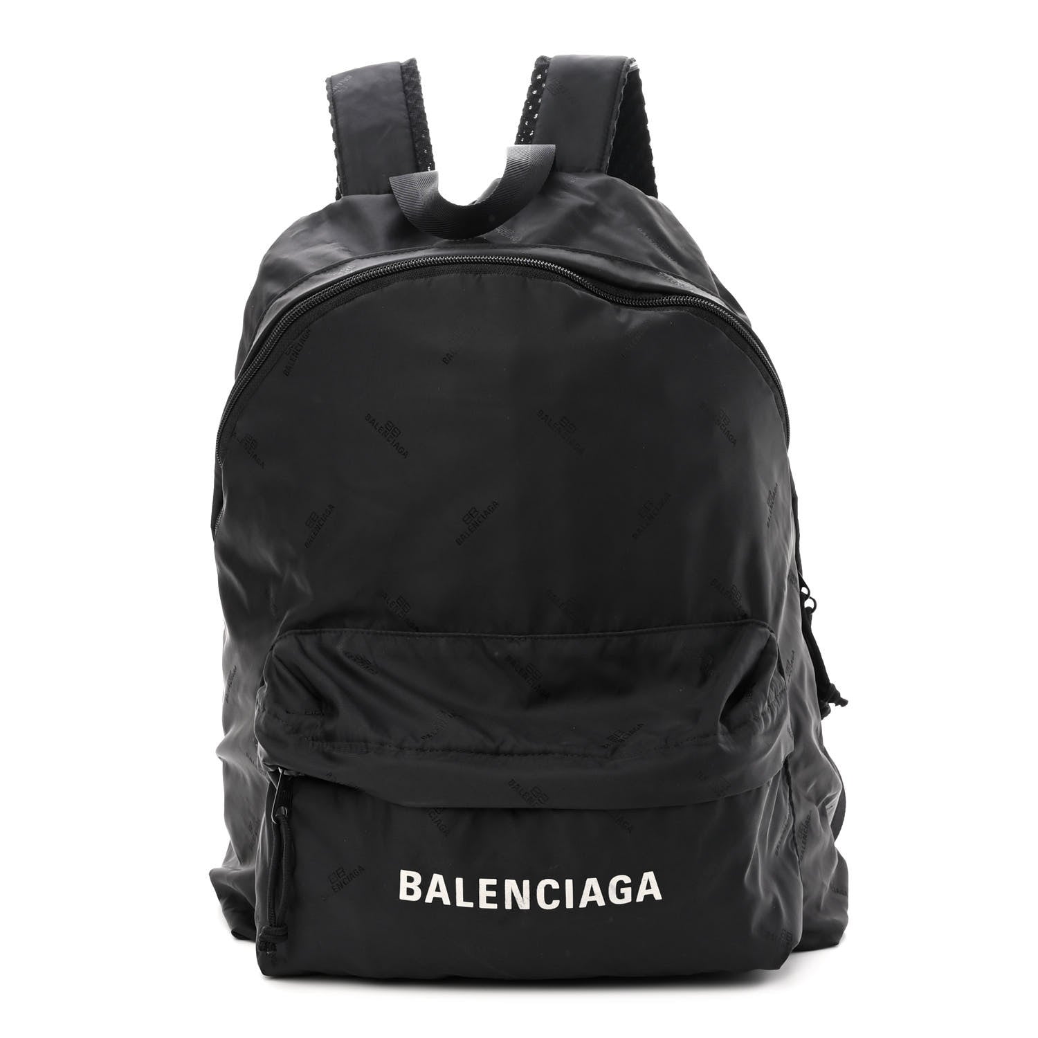 Balenciaga Nylon Allover Logo Backpack Black 1 of 11