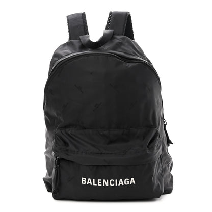 Balenciaga Nylon Allover Logo Backpack Black 1 of 11