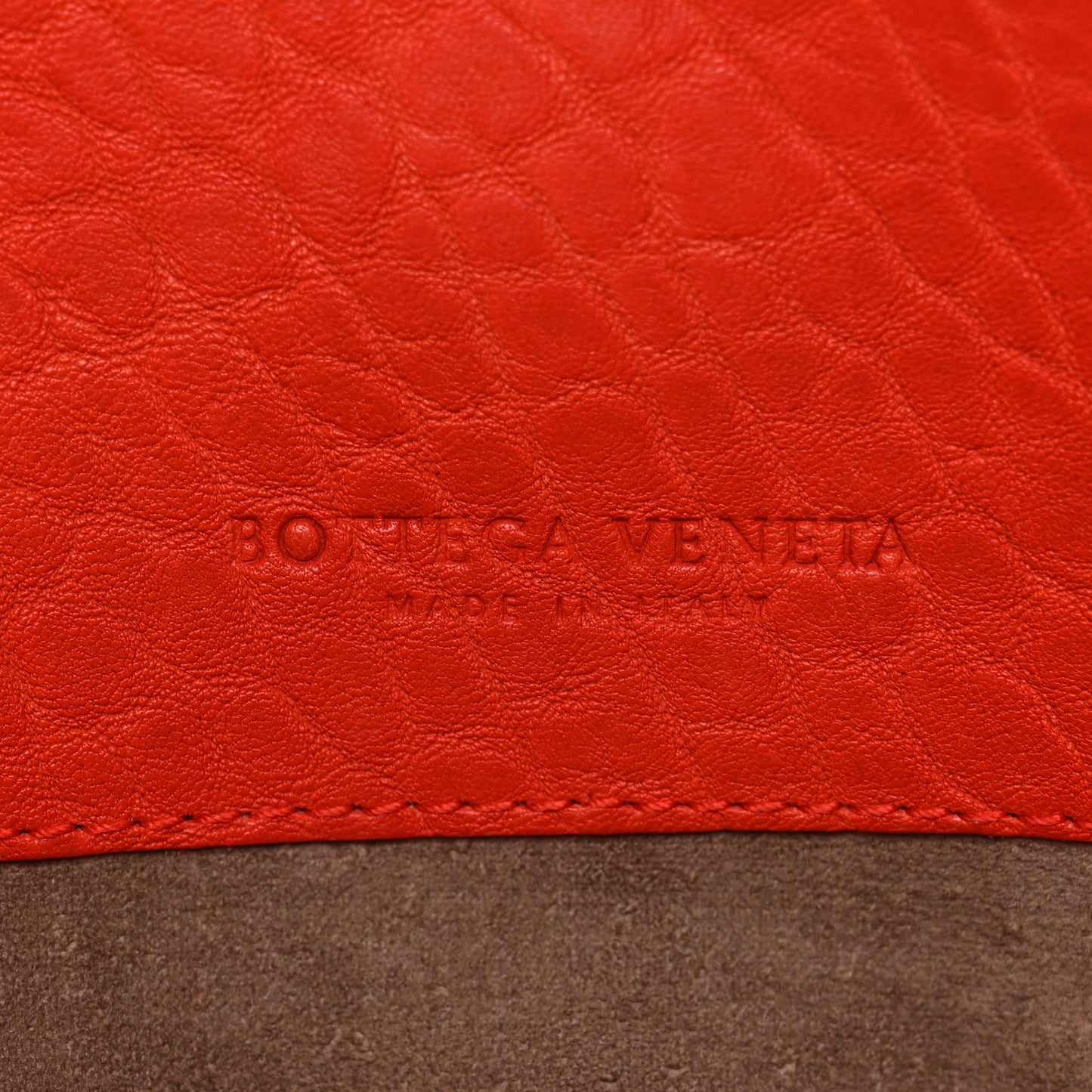 Pebbled Lambskin Intrecciato Stitched Medium Roma Tote Vesuvio