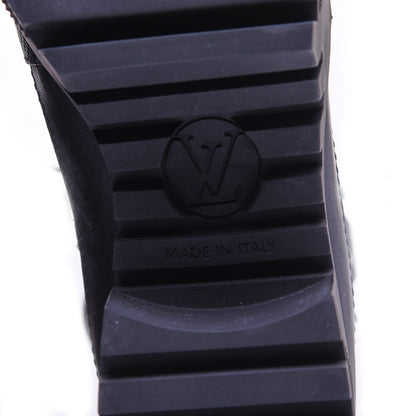 Louis Vuitton Suede Calfskin Catogram Laureate Platform Desert Boots 37 Black Marron 9 of 9