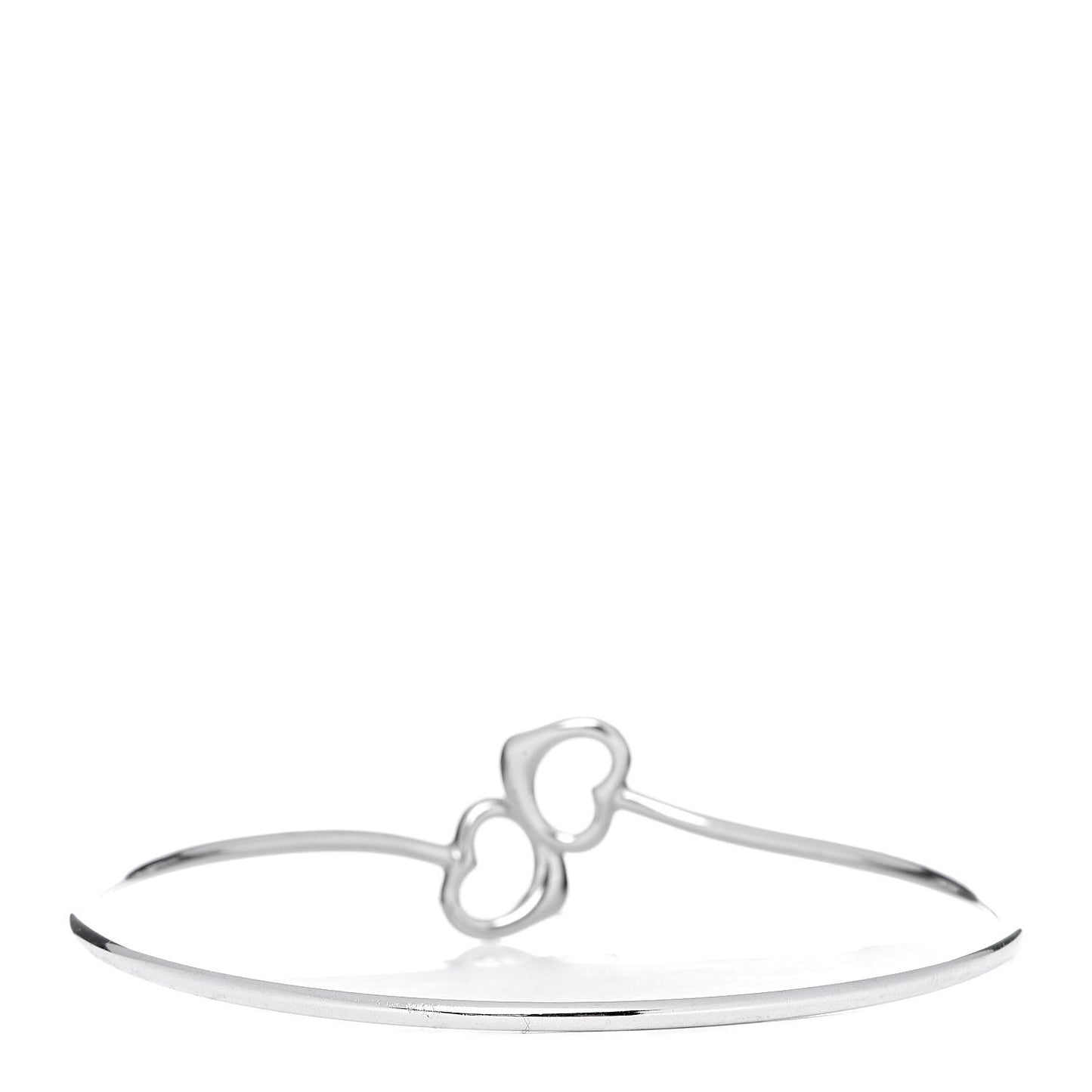 Sterling Silver Elsa Peretti Double Open Heart Bangle Bracelet