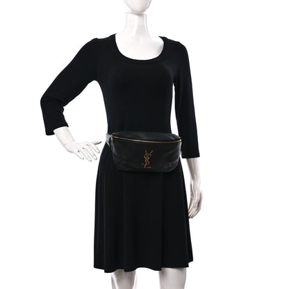 Saint Laurent Grain De Poudre Monogram Belt Bag Black 2 of 9