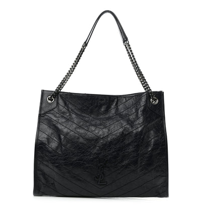 Saint Laurent Crinkled Calfskin Matelasse Monogram Niki Shoulder Bag Deep Marine 1 of 13