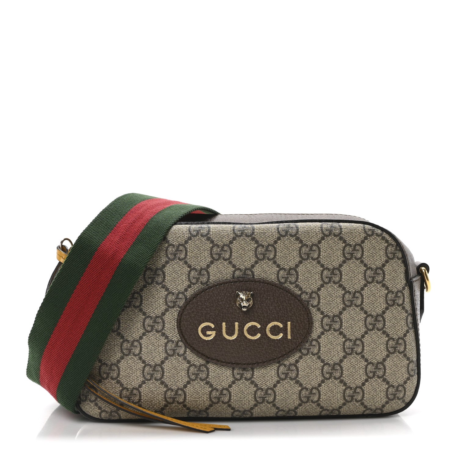 Gucci GG Supreme Monogram Web Neo Vintage Shoulder Bag Beige New Acero Crop 1 of 10