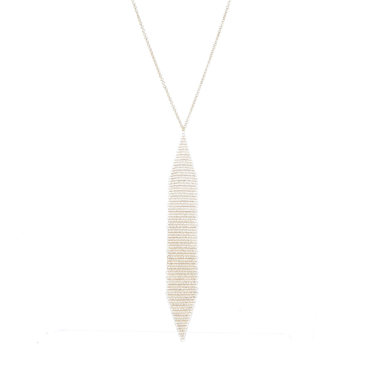 Tiffany 18K Yellow Gold Elsa Peretti Mesh Pendant Necklace 1 of 6