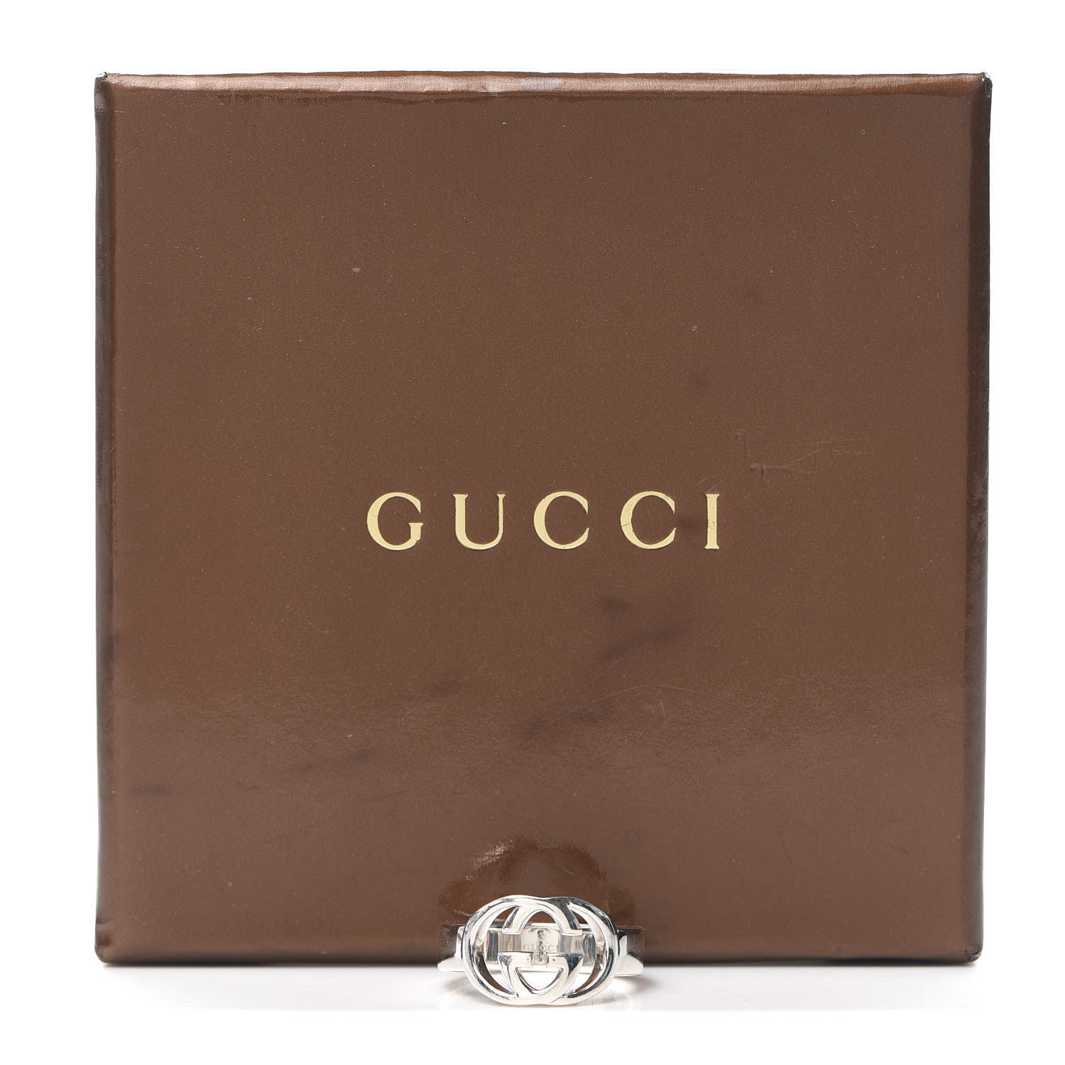Gucci Sterling Silver Interlocking G Ring 53 6.25 5 of 5