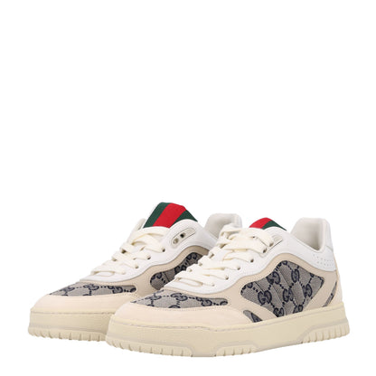 Gucci Calfskin Suede GG Monogram Re-Web Womens Sneakers 38.5 White Beige Ebony 4 of 10