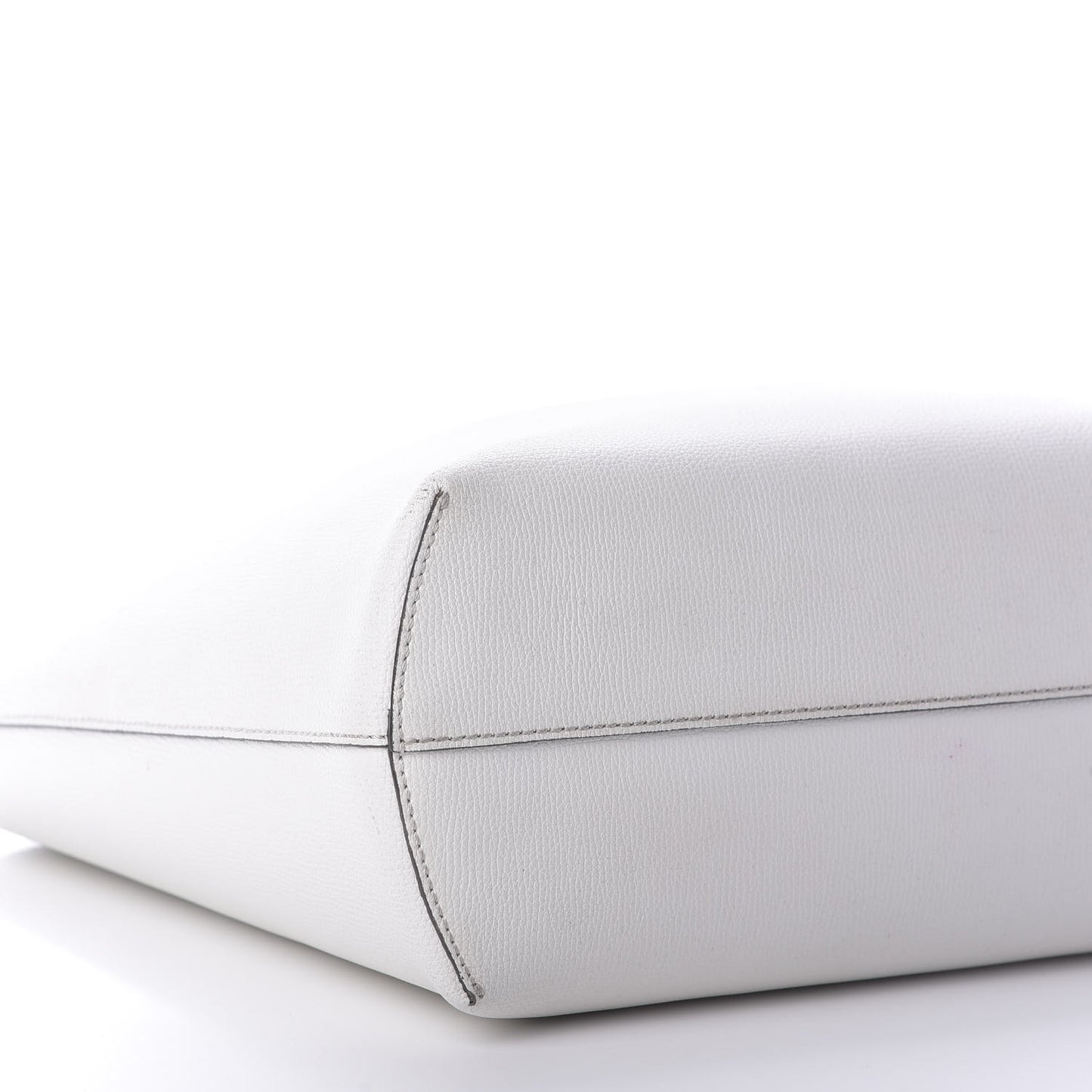 Vitello Vienna Enamel F is Fendi Shopping Tote White Taupe