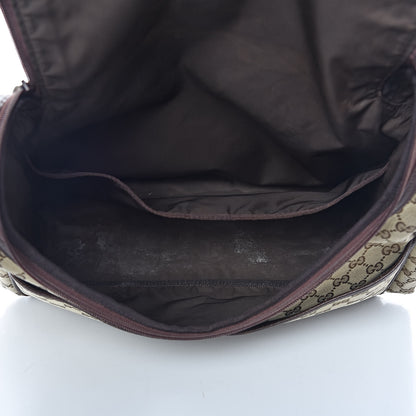 Gucci Monogram Natural Pigskin Large Diaper Bag Beige Ebony Cocoa Dark Chocolate 6 of 29