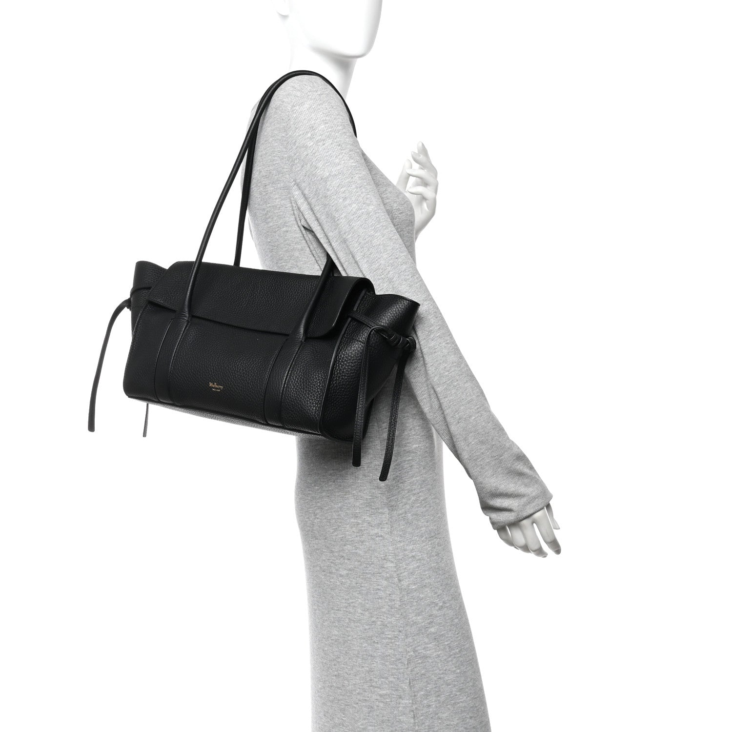 Mulberry Heavy Grain Small Soft Bayswater Satchel Black 2 of 9