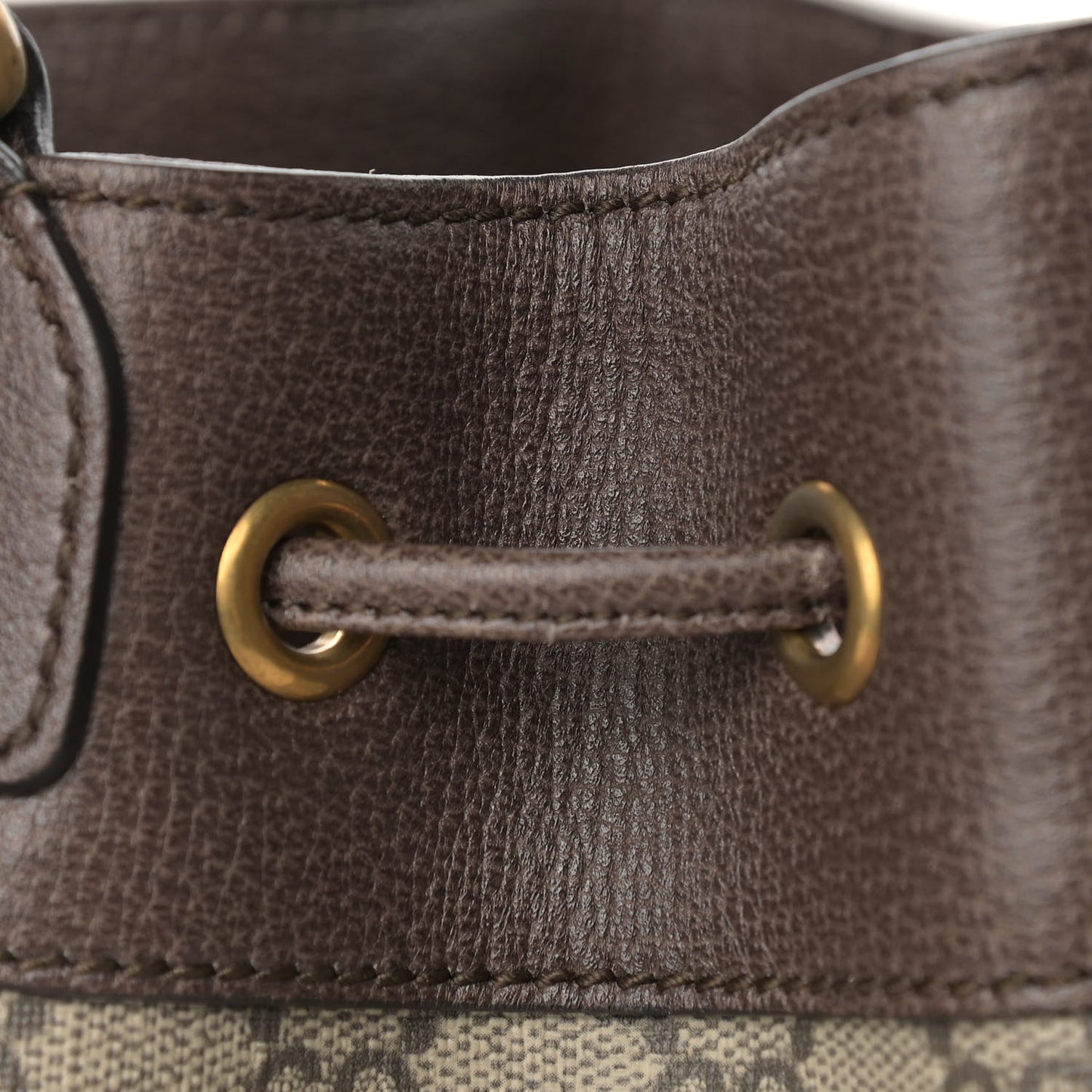 GG Supreme Monogram Web Ophidia Bucket Bag Brown
