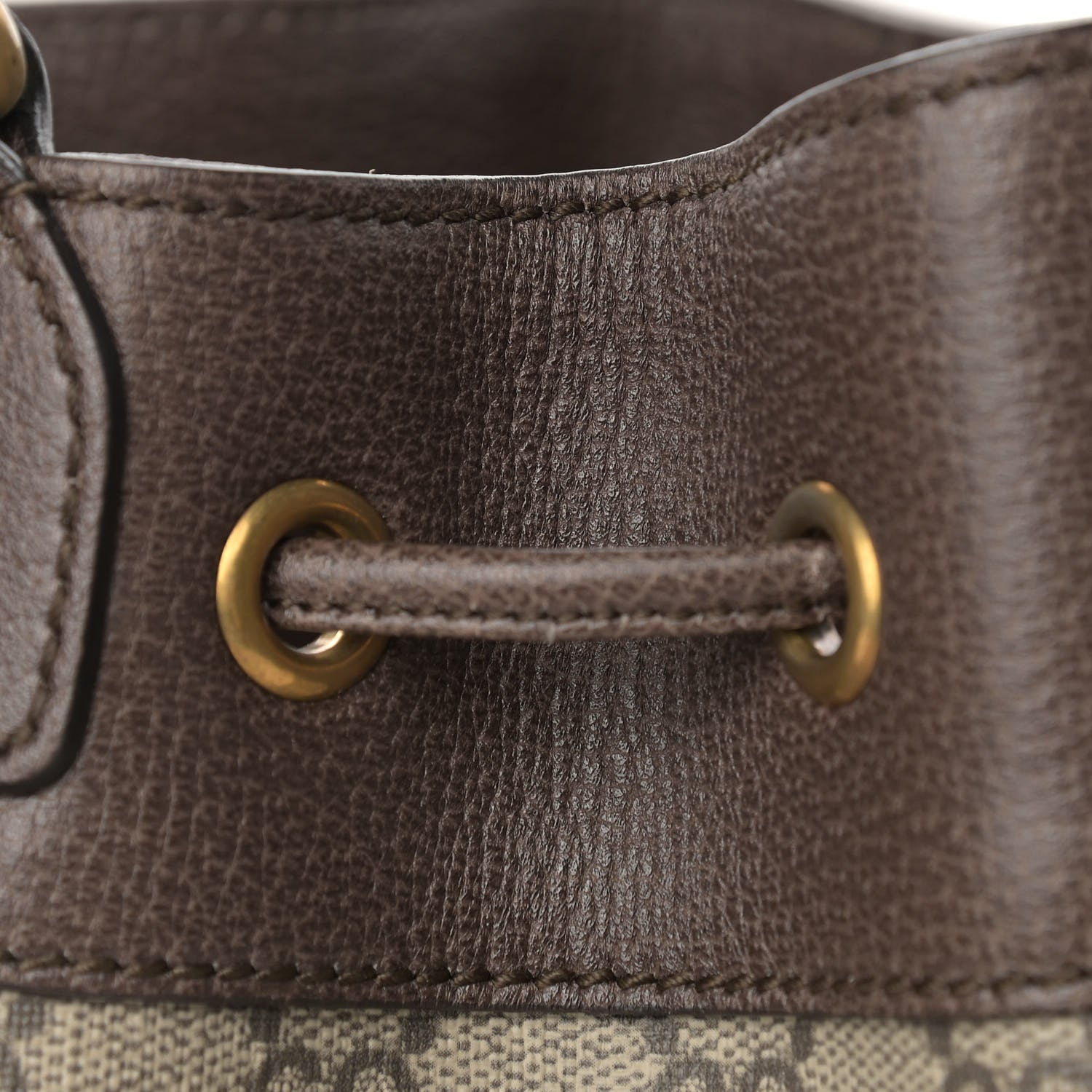 Gucci GG Supreme Monogram Web Ophidia Bucket Bag Brown 13 of 14