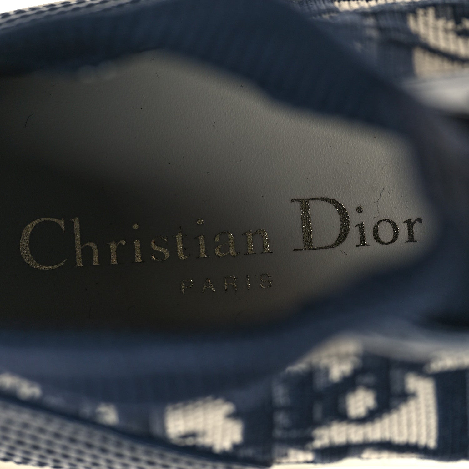 Christian Dior Technical Knit Calfskin Oblique Womens Walk'n Dior Mid Top Sneakers 39.5 Deep Blue 8 of 9