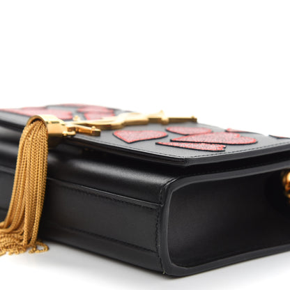 Saint Laurent Calfskin Small Monogram Kate Tassel Heart Satchel Black Rouge 8 of 8