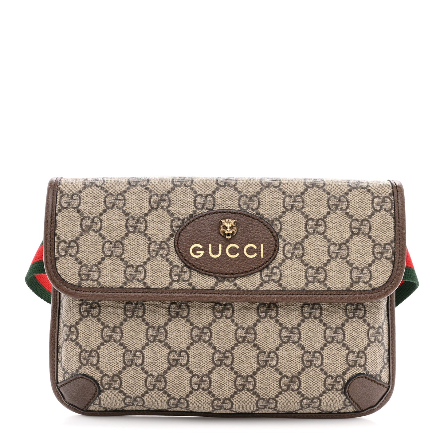 GG Supreme Monogram Neo Vintage Web Belt Bag Brown