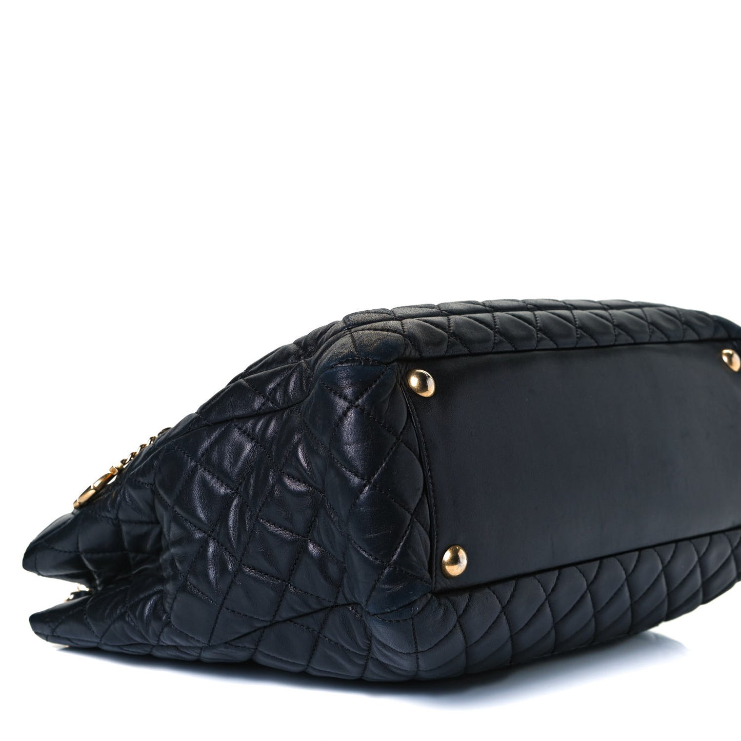 Lambskin Quilted Large Tote Black