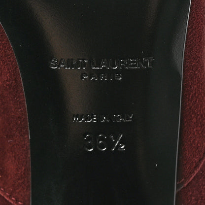 Saint Laurent Suede Babies Over The Knee Boots 36.5 Amaranto 6 of 14