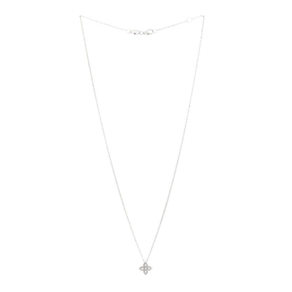 Roberto Coin 18K White Gold Diamond Small Princess Flower Pendant Necklace 3 of 4