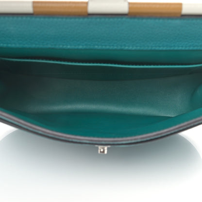 Hermes Taurillon Clemence Chevre Mysore Saut 25 Vert Bosphore 5 of 11