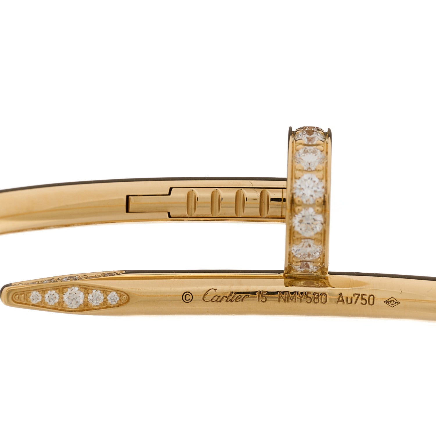 Cartier 18K Yellow Gold Diamond Juste Un Clou Bracelet 15 3 of 4