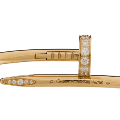 Cartier 18K Yellow Gold Diamond Juste Un Clou Bracelet 15 3 of 4