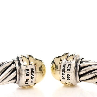 David Yurman Sterling Silver 14K Yellow Gold 10mm Cable Classics Bracelet 3 of 4