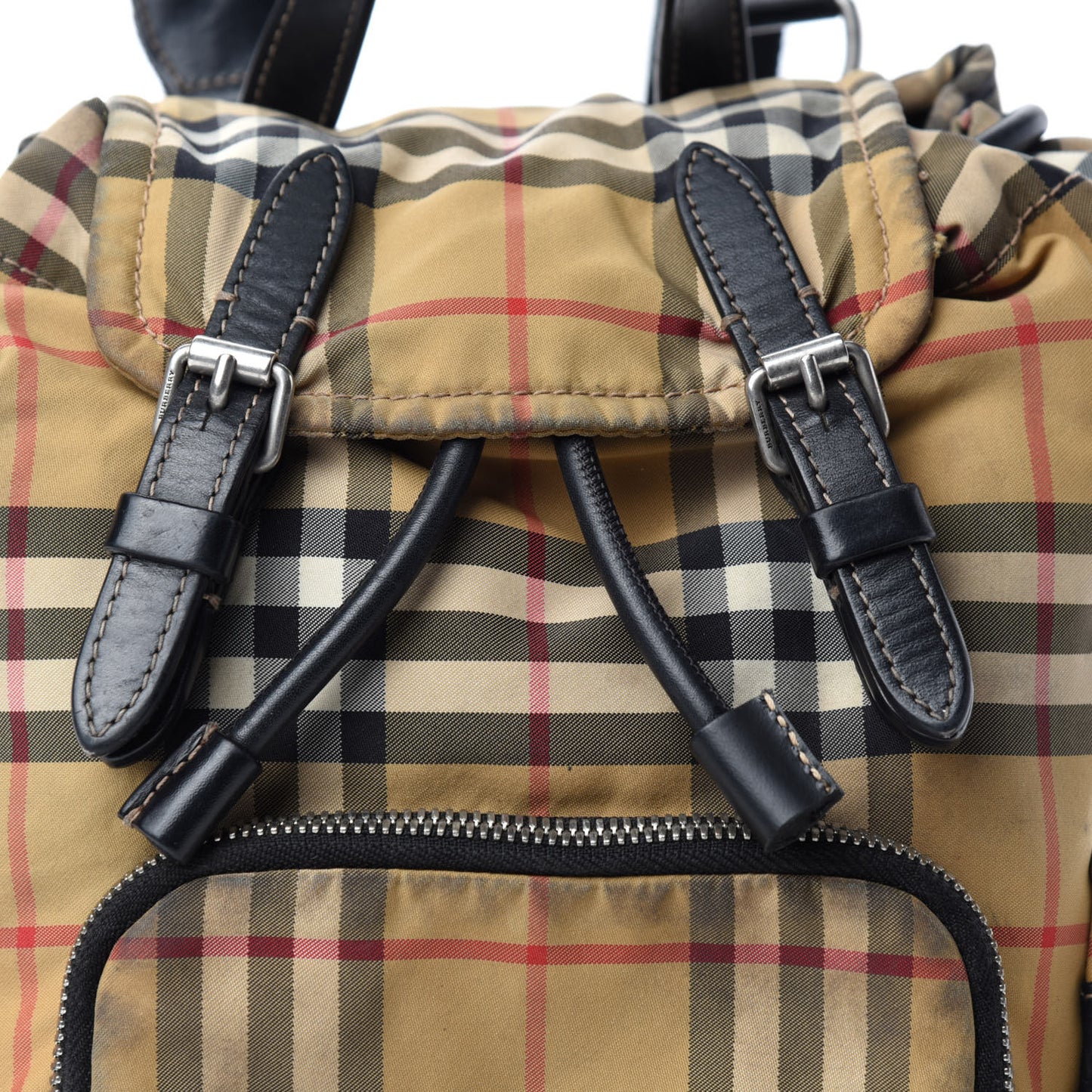 Nylon Vintage Check Small Rucksack Backpack Antique Yellow