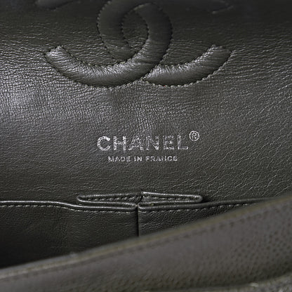 Chanel Caviar Quilted Medium Double Flap Dark Green 6 of 12