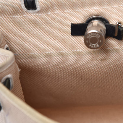 Hermes Toile Vache Calfskin Herbag 30 PM Natural Black 11 of 20
