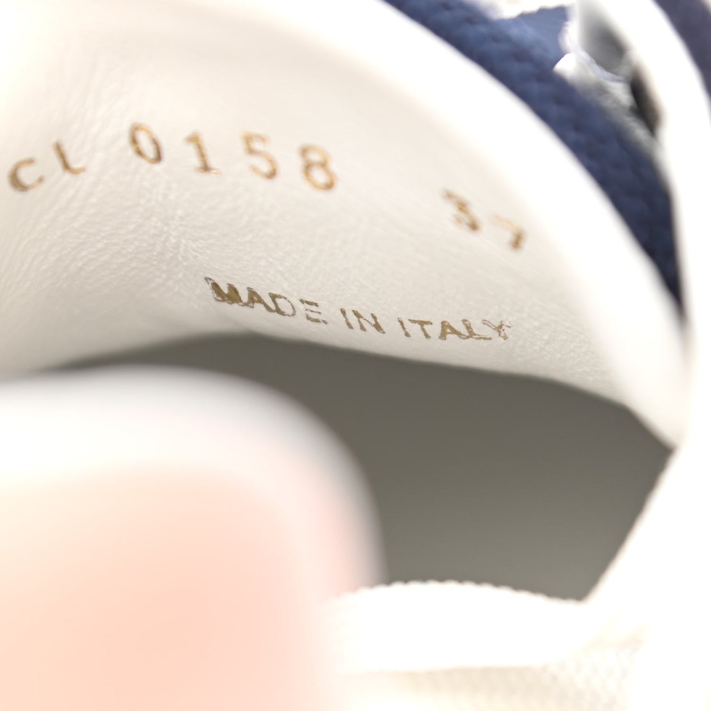 Suede Calfskin Run Away Sneakers 37 Blue Pink White