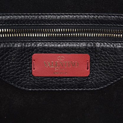 Valentino Garavani Grained Calfskin Rockstud Shoulder Tote Black 6 of 14