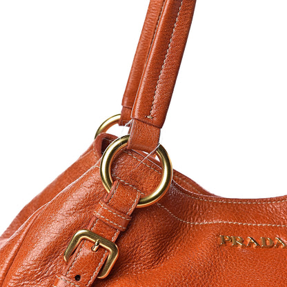 Prada Vitello Daino Zip Hobo Orange 10 of 10