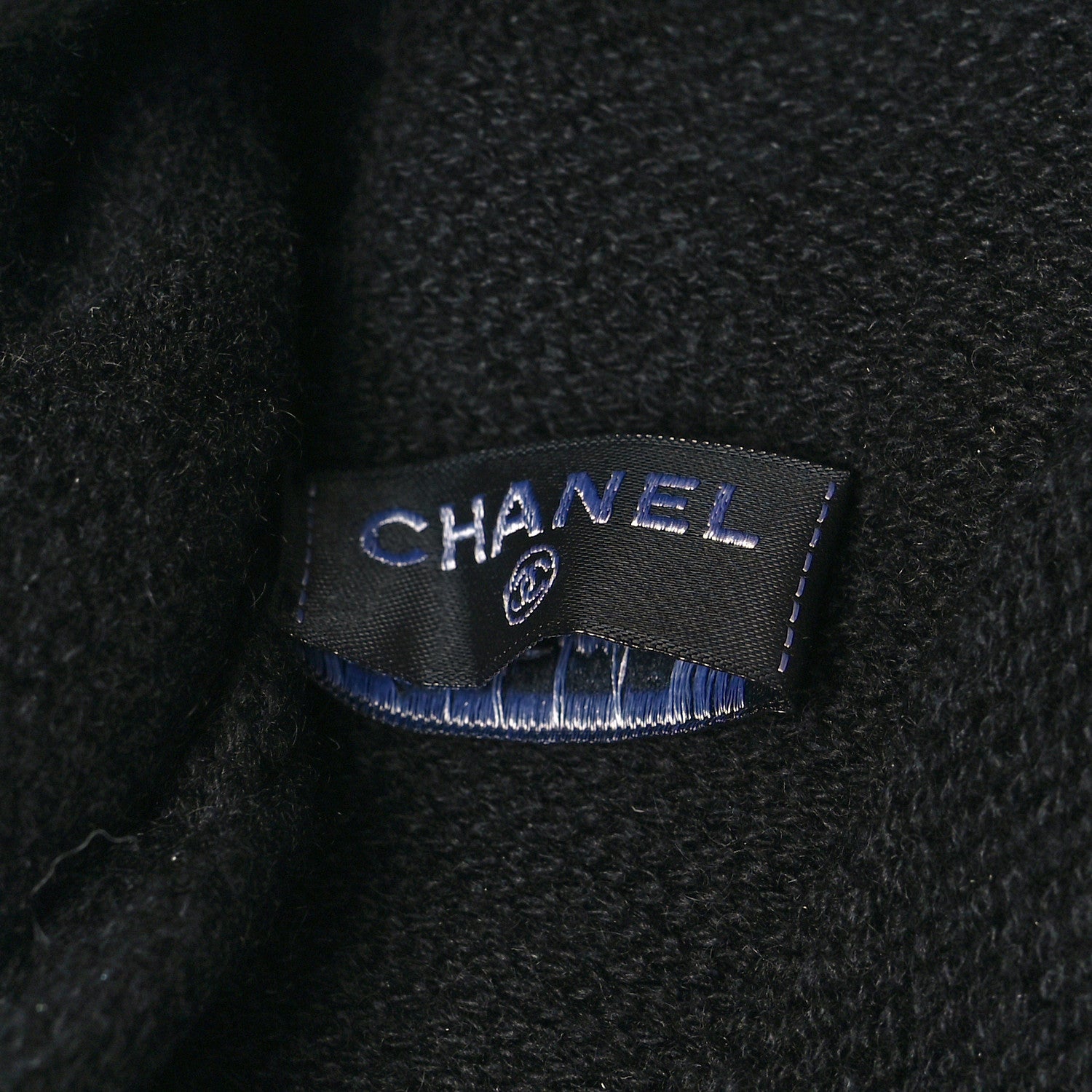 Chanel Cashmere CC Beanie Hat Black 4 of 4