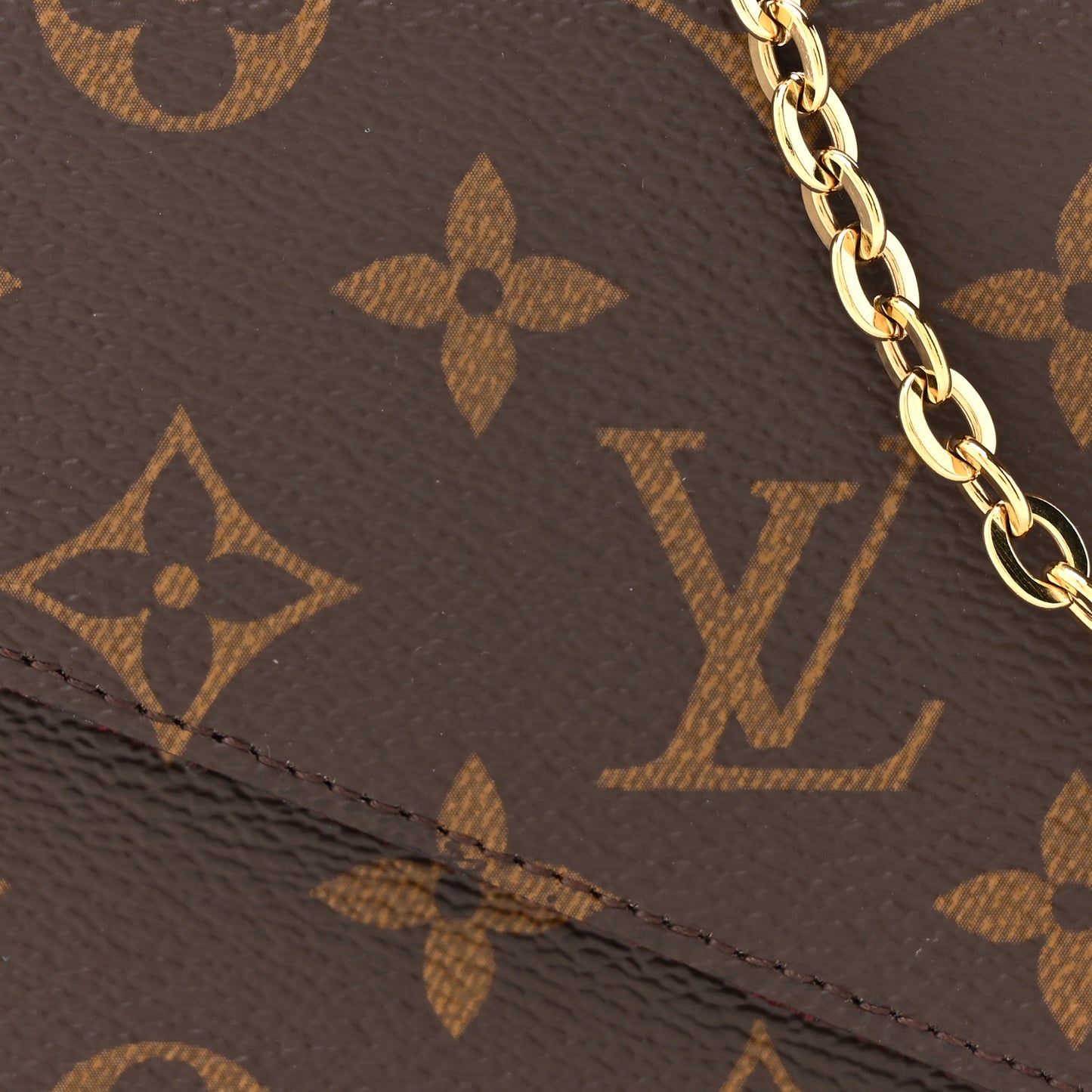 Monogram Pochette Felicie Chain Wallet Fuchsia