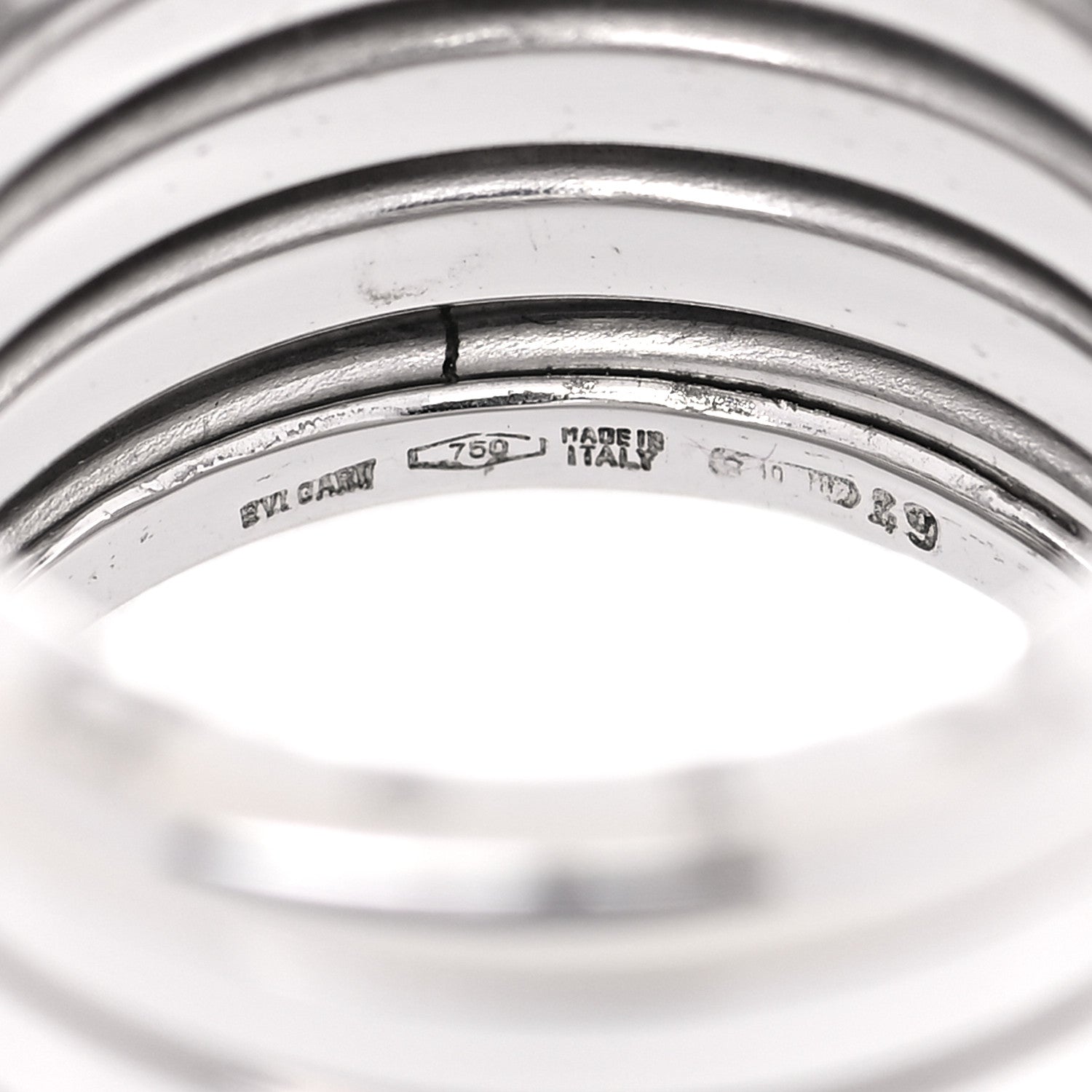 Bulgari 18K White Gold B.Zero1 Four-Band Ring 49 5 5 of 6
