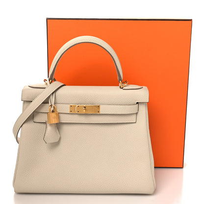 Hermes Togo Kelly Retourne 28 Craie 14 of 14